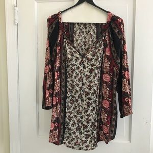 Lucky Brand 2X Peasant Top